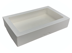 Коробка для клубники в шоколаде складная 20 см*12 см*4 см белая "1000"