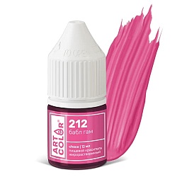 Гелевый жирорастворимый краситель "Art Color Choco" 212 Бабл гам, 12 мл